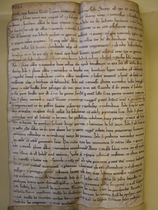 Deed of foundation of the abbey